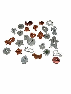 Vintage Cookie Cutter Collection Copper & Aluminum Lot of 26 Holiday Baking